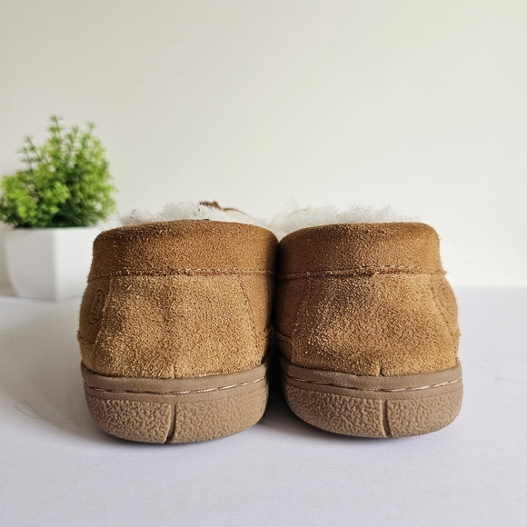 Lands\'End Men\'s Shearling Lined Suede Indoor Outdoor Moccasin Slippers Size 9D main image 12